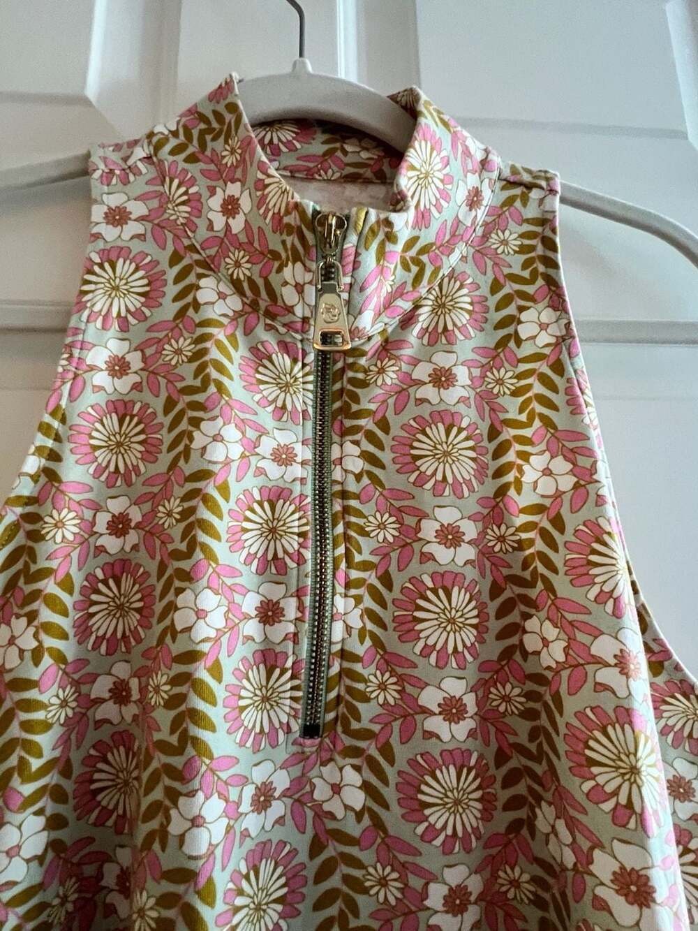Spartina 449 Floral Print Sleeveless Golf Quarter-Zip Top Golf Tennis Club